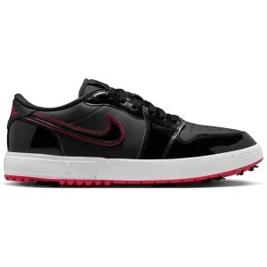 Nike Air Jordan 1 Low G Spike Golf Shoes Black/White/Varsity Red Lateral Side View
