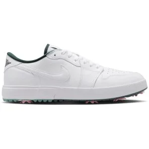 Nike Air Jordan 1 Low G Spiked Golf Shoes White/White/Fir Lateral Side View