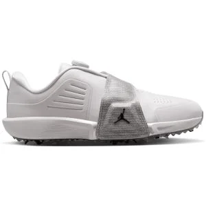 Nike Jordan Air Rev Golf Shoes Neutral Grey/Black/Metallic Silver Lateral Side View