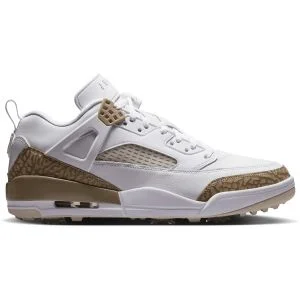 Nike Air Jordan Spizike G Golf Shoes White/Sanddrift/Light Khaki Lateral Side