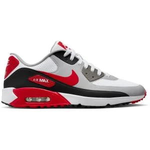 Nike Air Max 90 G Golf Shoes White/Black/Photon Dust/University Red