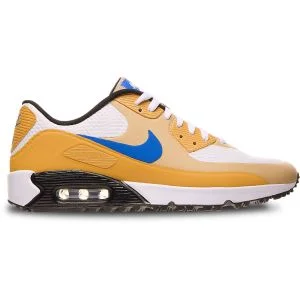 Nike Air Max 90 G Golf Shoes White/Linen/Game Royal Lateral Side
