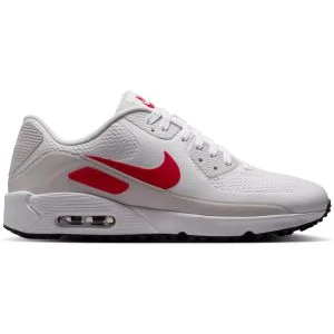 Nike Air Max 90 G Golf Shoes White/Photon Dust/Midnight Navy/Fire Red Lateral Side