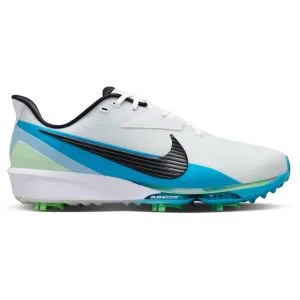 Nike NEXT% TOUR 3 Golf Shoes White/Black/Summit White/Light Current Blue Lateral Side