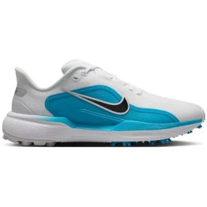 Nike Pegasus 1 G Golf Shoes White/Black/Light Current Blue Lateral Side