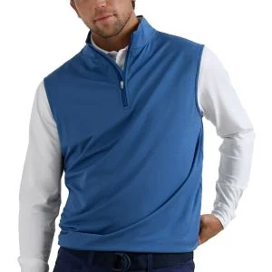 Peter Millar Galway Melange Performance Quarter-Zip Golf Vest