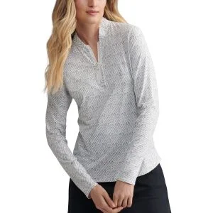 Peter Millar Women's Social Club Lightweight Long Sleeve Zip Golf Sun Shirt 