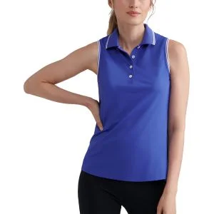 Peter Millar Women's Canterbury Tipped Sport Mesh Sleeveless Golf Polo
