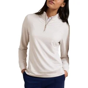 Peter Millar Women's Houndstooth Print Perth Performance Quarter-Zip Golf Pullover