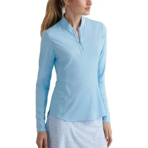 Peter Millar Women's Lightweight Zip Long Sleeve Golf Sun Shirt