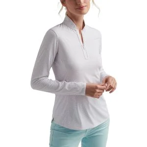 Peter Millar Women's Sangria Lightweight Zip Long Sleeve Golf Sun Shirt