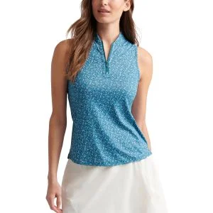 Peter Millar Women's Shirley Garden Soiree Sleeveless Zip Golf Polo