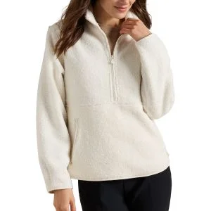 Peter Millar Womens Tilly Bonded Sherpa Half Zip Golf Pullover