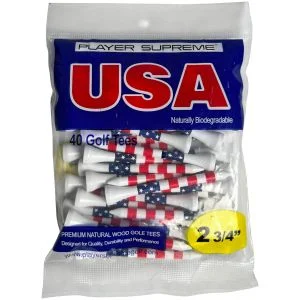 Player Supreme USA 2 3/4" Golf Tees - 40 Pack