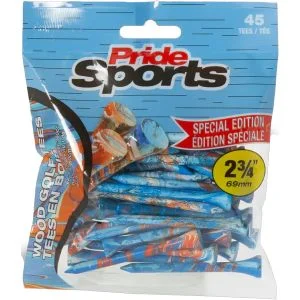 Pride Sports 2 3/4" Paint Splatter Blue/Orange 45 Pack Of Golf Tees