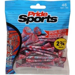Pride Sports 2 3/4" Paint Splatter Blue/Red 45 Pack Of Golf Tees