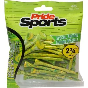 Pride Sports 2 3/4" Paint Splatter Green/Yellow 45 Pack Of Golf Tees