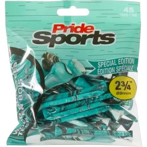 Pride Sports 2 3/4" Paint Splatter Turquoise/Black 45 Pack Of Golf Tees
