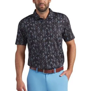 PUMA CLOUDSPUN Argyle Bloom Golf Polo - Back Neck Logo
