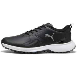PUMA FUSION GRIP 6 EVO Spikeless Golf Shoes Puma Black/Puma Silver Lateral Side View
