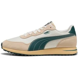 2025 PUMA Helsinki G Spikeless Golf Shoes Frosted Ivory/Green Terrain/Light Straw