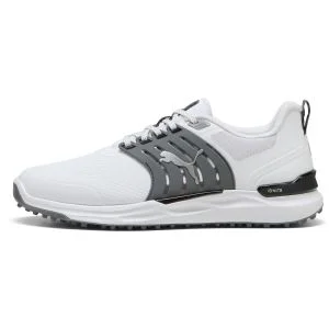 PUMA IGNITE ELEVATE 2 Spikeless Golf Shoes Puma White/Slate Sky/Black Side Lateral View