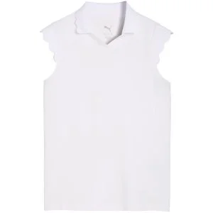 PUMA Junior Girls CLOUDSPUN Scallop Sleeve Golf Polo