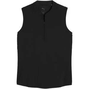 PUMA Womens Aerlon Mock Sleeveless Golf Polo