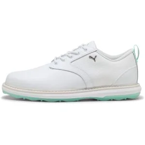PUMA Women's AVANT 2 Spikeless Golf Shoes Puma White/Mint Jelly Lateral Side View