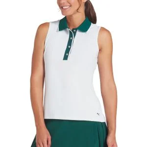 PUMA Womens CLOUDSPUN Bridges Sleeveless Golf Polo