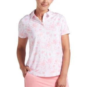 PUMA Womens CLOUDSPUN Toile Golf Polo