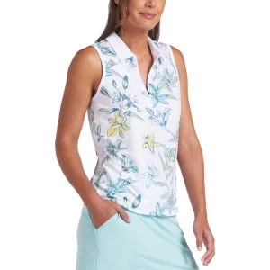 PUMA Women's MATTR Lily Floral Sleeveless Golf Polo