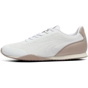 PUMA Women's Monolite 2 Spikeless Golf Shoes Puma White/Rose Latte Lateral Side View