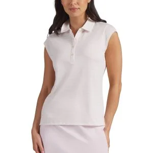 PUMA Womens Pique YD Stripe Cap Sleeve Golf Polo
