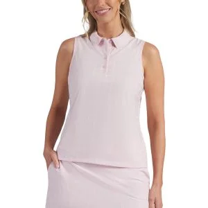 PUMA Women's Plaid Knit Sleeveless Golf Polo