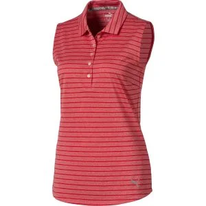 PUMA Womens Rotation Stripe Sleeveless Golf Polo