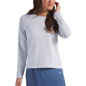 PUMA Womens UV Stripes Golf Crewneck