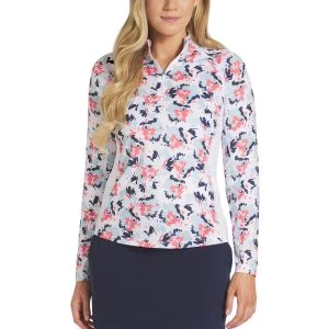 PUMA Womens YouV Borrego Quarter Zip Golf Pullover