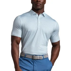 Rhone Drive Time Golf Polo Cool Mint Diamond Geo