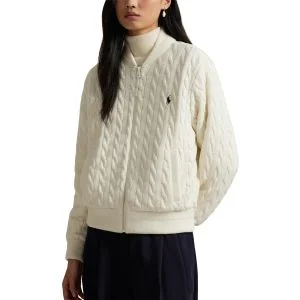 RLX Ralph Lauren Women's Hybrid Cable-Knit Bomber Golf Jacket