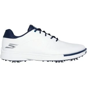 Skechers Waterproof GO GOLF Tempo Golf Shoes White/Navy Lateral Side