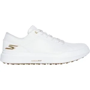 Skechers Women's Relaxed Fit GO GOLF Drive 6 White/Gold Golf Shoes