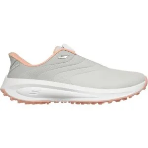 Skechers Women's Slip-ins Waterproof GO GOLF Flow SI Twist Fit Golf Shoes Light Gray/Pink Lateral Side