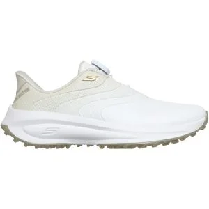 Skechers Women's Slip-ins Waterproof GO GOLF Flow SI Twist Fit Golf Shoes White/Natural Lateral Side