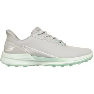 Skechers Women's Slip-ins Waterproof GO GOLF Pure SI Golf Shoes Light Gray/Aqua Side Lateral View