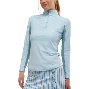 Smith & Quinn Womens The Ava Quarter Zip Golf Pullover with Ruffle