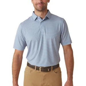 Straight Down Channel Stripe Golf Polo