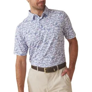 Straight Down Tropical Tees Golf Polo