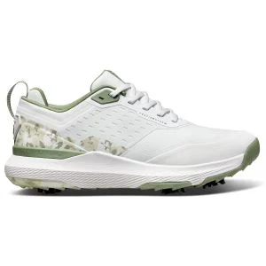 TravisMathew The NuAge Mega Golf Shoes White/Green Lateral Side View