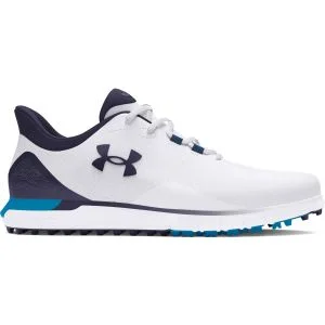 Under Armour UA HOVR Drive Fade Spikeless Golf Shoes White/Capri/Midnight Navy Hero